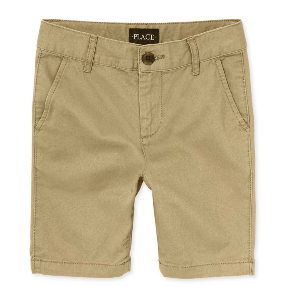 The Children’s Place Boys Uniform Stretch Chino Shorts Flax Size 6